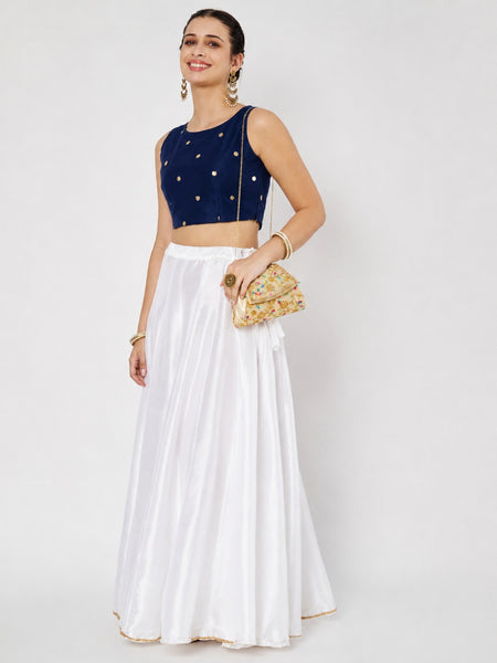 Net Sequins Embroidered Readymade Blouse