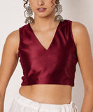 Silk Blend Stretchable Readymade Blouse