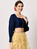 Silk Blend Button Down Readymade Blouse
