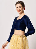 Silk Blend Button Down Readymade Blouse