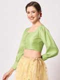 Silk Blend Button Down Readymade Blouse