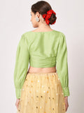 Silk Blend Button Down Readymade Blouse