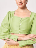 Silk Blend Button Down Readymade Blouse