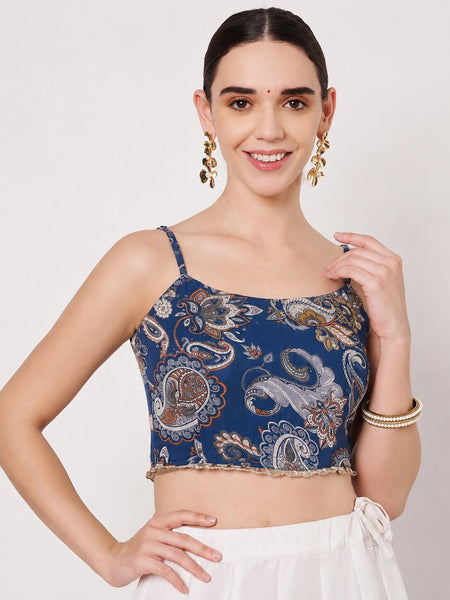 Georgette Printed Spaghetti Readymade Blouse
