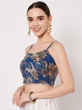 Georgette Printed Spaghetti Readymade Blouse