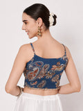 Georgette Printed Spaghetti Readymade Blouse