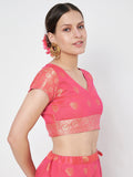 Chanderi Zari Woven Crop Top