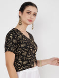 Viscose Block Printed Button Down Top