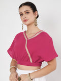 Georgette Embellished Crop Top