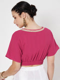 Georgette Embellished Crop Top