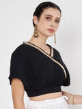 Georgette Embellished Crop Top