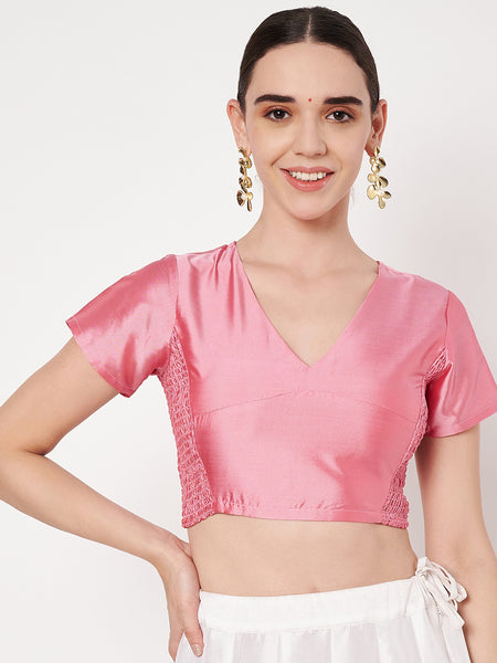 Silk Blend Stretchable Readymade Blouse