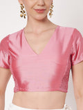 Silk Blend Stretchable Readymade Blouse