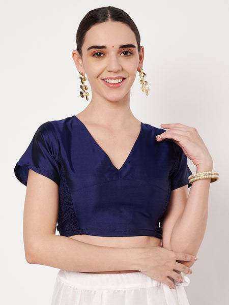 Silk Blend Stretchable Readymade Blouse