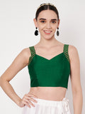 Chroma Printed Sweetheart Neck Readymade Blouse