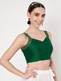 Chroma Printed Sweetheart Neck Readymade Blouse