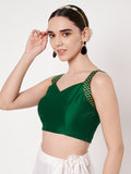 Chroma Printed Sweetheart Neck Readymade Blouse