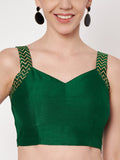 Chroma Printed Sweetheart Neck Readymade Blouse