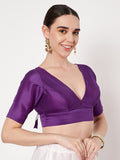 Chroma Solid V-neck Padded Readymade Blouse