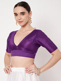 Chroma Solid V-neck Padded Readymade Blouse