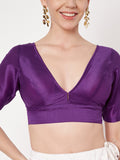 Chroma Solid V-neck Padded Readymade Blouse