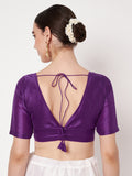 Chroma Solid V-neck Padded Readymade Blouse