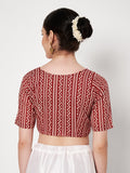 Cotton Printed V-neck Readymade Blouse