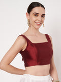 Silk Blend Padded Stretchable Readymade Blouse