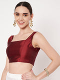 Silk Blend Padded Stretchable Readymade Blouse