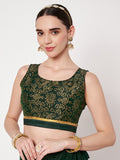 Dupion Block Printed Back-tie Readymade Blouse