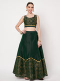 Dupion Block Printed Back-tie Readymade Blouse