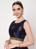 Dupion Block Printed Back-tie Readymade Blouse