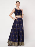 Dupion Block Printed Back-tie Readymade Blouse