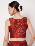 Dupion Block Printed Panelled Readymade Blouse