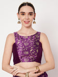 Dupion Block Printed Panelled Readymade Blouse