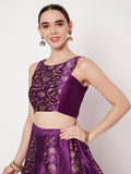 Dupion Block Printed Panelled Readymade Blouse