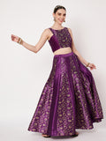 Dupion Block Printed Panelled Readymade Blouse