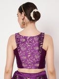 Dupion Block Printed Panelled Readymade Blouse