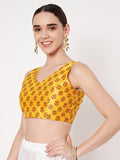 Dupion Block Printed Readymade Blouse