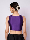 Silk Blend Solid Key-hole Readymade Blouse
