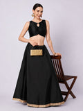 Silk Blend Solid Key-hole Readymade Blouse
