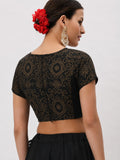 Silk Blend Printed Stretchable Readymade Blouse