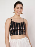 Silk Blend Zari Stripe Readymade Blouse