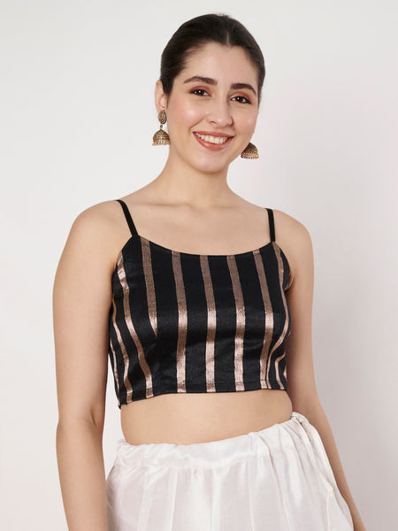 Silk Blend Zari Stripe Readymade Blouse