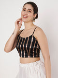 Silk Blend Zari Stripe Readymade Blouse