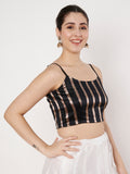 Silk Blend Zari Stripe Readymade Blouse