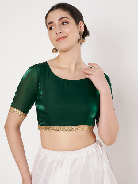 Silk Blend Embellished Readymade Blouse