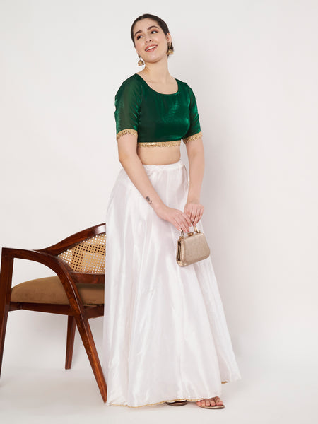 Silk Blend Embellished Readymade Blouse
