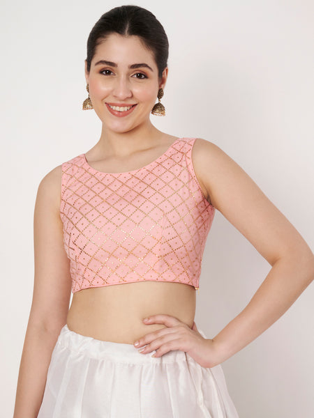 Net Embellished Readymade Blouse