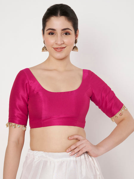 Dupion Embellished Padded Readymade Blouse